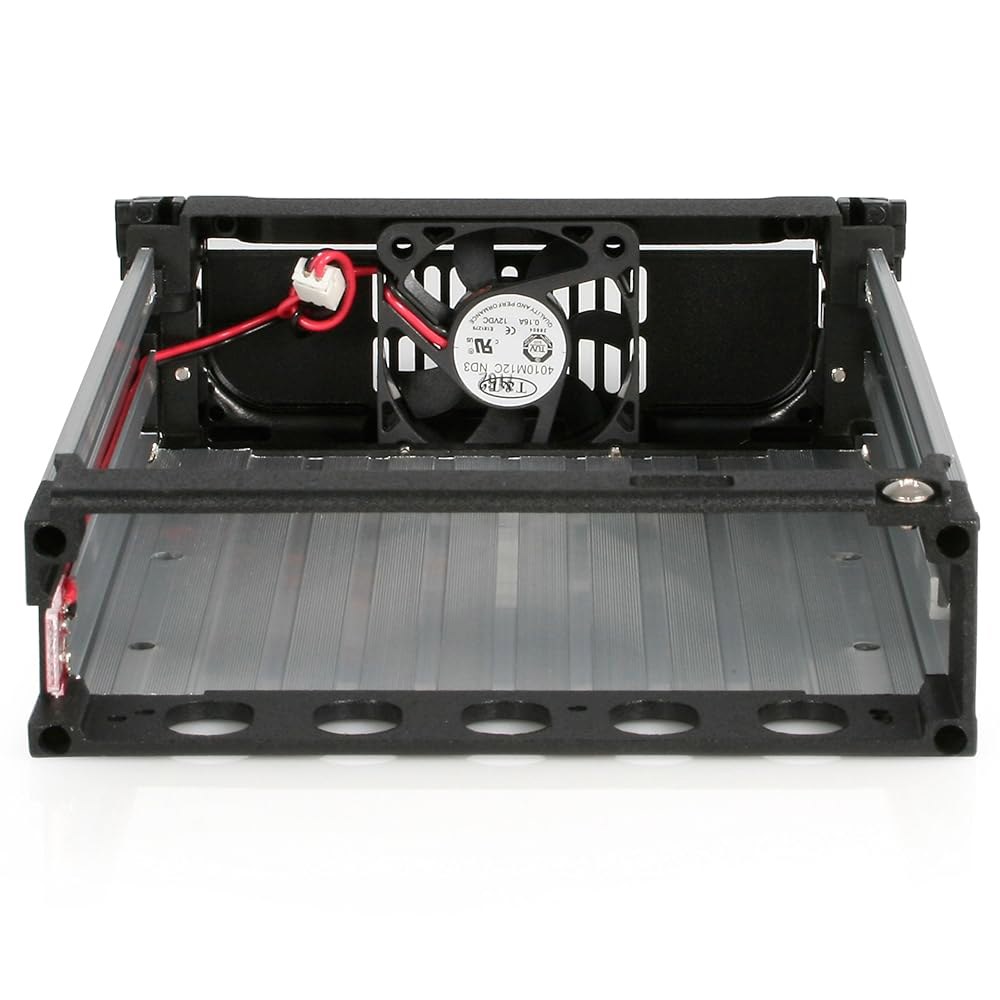 StarTech.com 5.25인치 러기드 SATA 하드 드라이브 모바일 랙 서랍 - 알루미늄 탈착식 베이(DRW150SATBK), 블랙 Tray-less - 상세 이미지 2