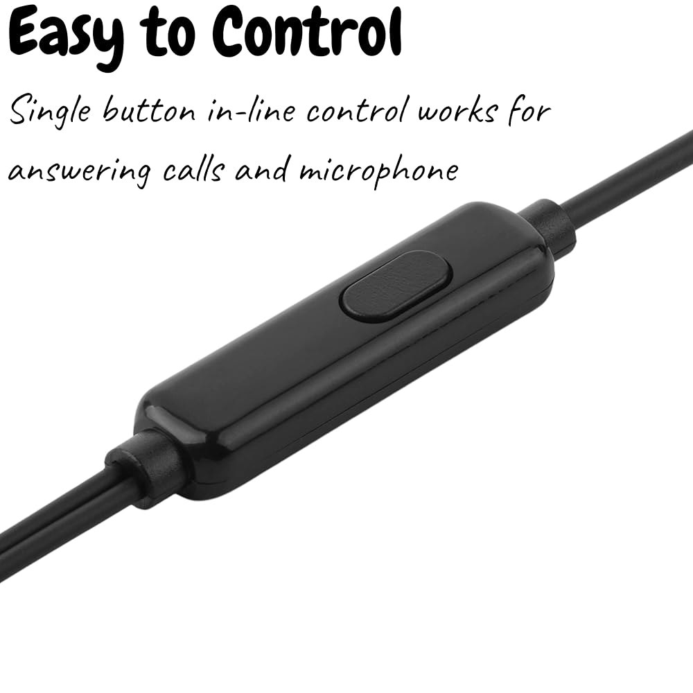마이크 장착, 4.25피트, 3.5mm 잭, 이어 헤드폰 유선 이어버드 Ear Buds with Microphone - 상세 이미지 2