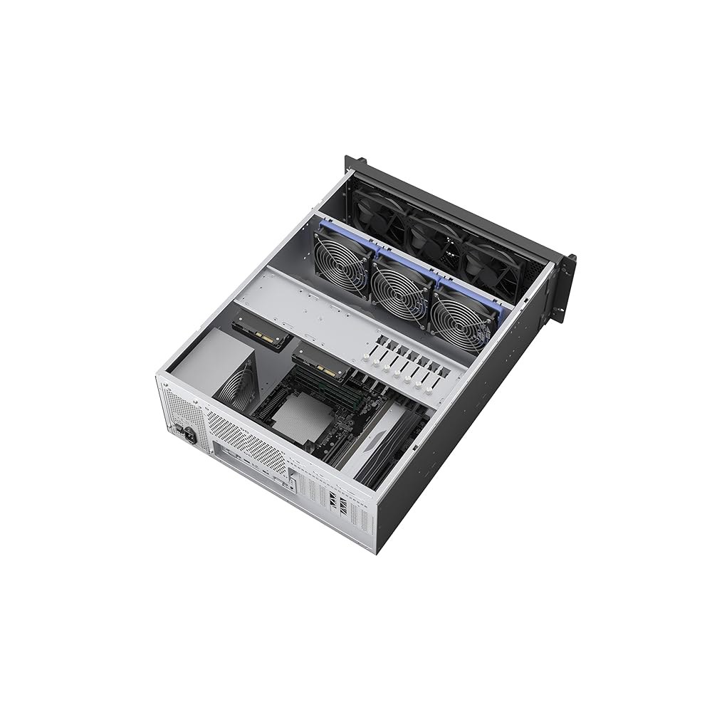 로즈윌 4U 랙마운트 서버 섀시 | 최대 2개의 3.5인치 HDD와 4개의 2.5인치 SSD 지원 E-ATX 워크스테이션 및 360mm AIO 3X 120mm PWM 팬 USB - 상세 이미지 3