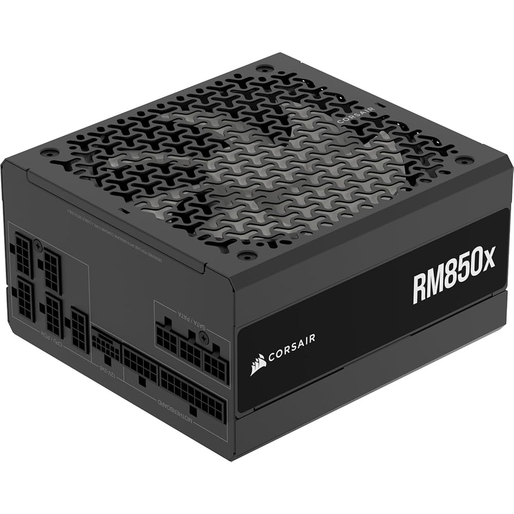 CORSAIR RM850x 완전 모듈식 저소음 ATX 전원 공급 장치 u2013 3.1 준수 PCIe 5.1 지원 사이베네틱스 골드 효율 네이티브 12V-2x6 커넥터 블랙 - 상품 이미지