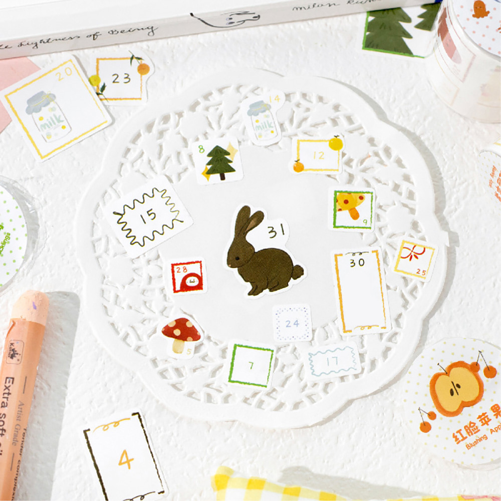 [세트구매 6종] 하루 기록 일력 캘린더꾸미기 데일리 마스킹테이프 이미지 4