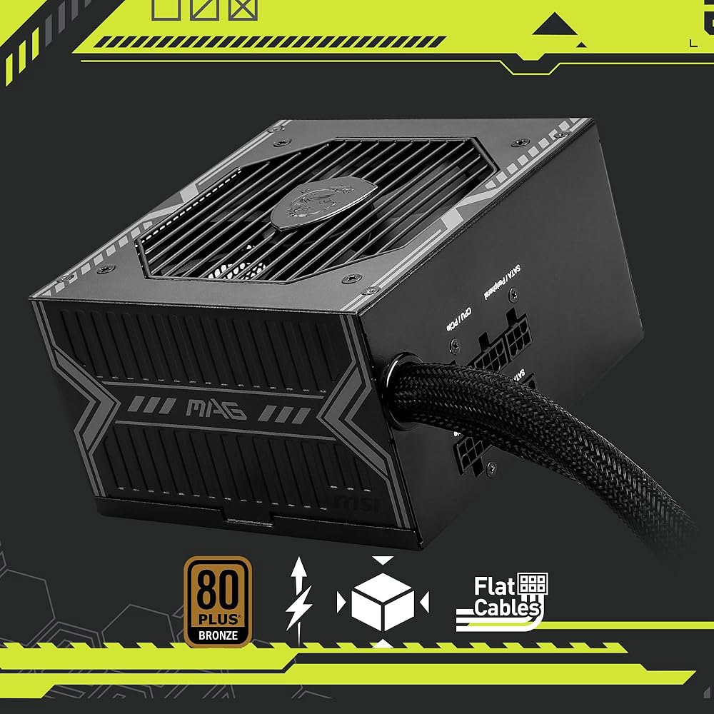 MSI MAG A750BE, 세미 모듈러 컴팩트 750W ATX 전원 공급 장치, 80개 이상 청동, 저소음 팬, 액티브 PFC 설계, 5년 보증 - 상세 이미지 2