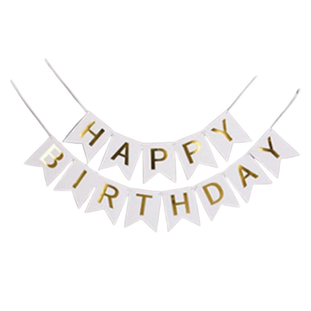 리본 생일축하 레터 배너 크라프트지 DIY조립 끈 화이트