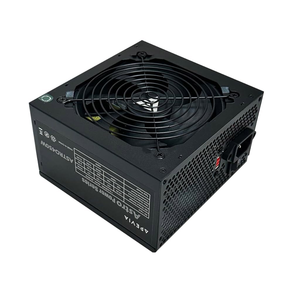APEVIA ASTRO450W ASTRO 450W ATX 전원 공급 장치(자동 열 제어 120mm 팬, 115/230V 스위치, 모든 보호 기능 포함) - 상품 이미지