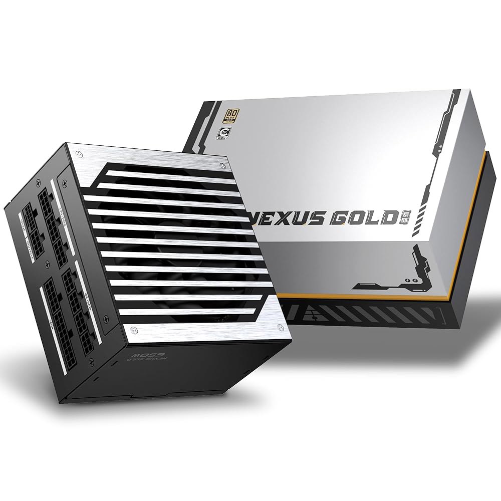 골든 필드 넥서스 650W 풀 모듈식 전원 공급 장치, ATX 3.1 및 PCIe 5.1 지원 80Plus 골드 인증, PWM 제어 팬 포함 ECO 모드, 450W 네이티브 12V - 상품 이미지