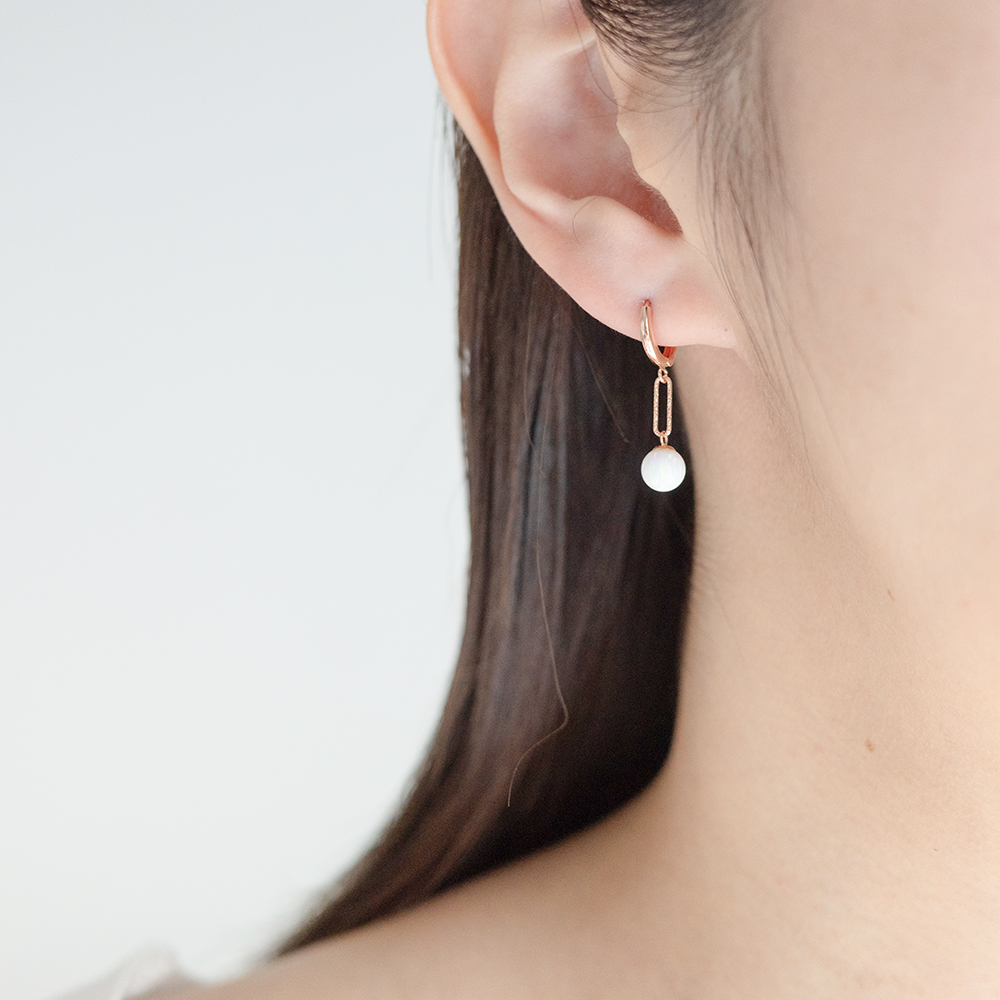 14k 6mm 합성오팔 컷팅 클립 원터치 귀걸이 OPPE0196 이미지 8