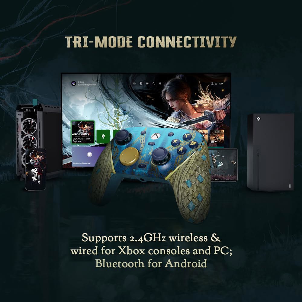 Xbox Series X|S, One, PC, Android, 게임 컨트롤러, 3.5mm 오디오 잭, 홀 효과 아날로그 트리거, TMR 스틱, 1000Hz 폴링 속도 Wuchang - 상세 이미지 3