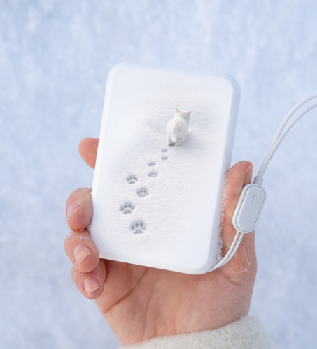 귀여운 눈냥이 발도장 보조배터리맥세이프 아이폰 갤럭시 보조배터리 10000mAh - 상세 이미지 4