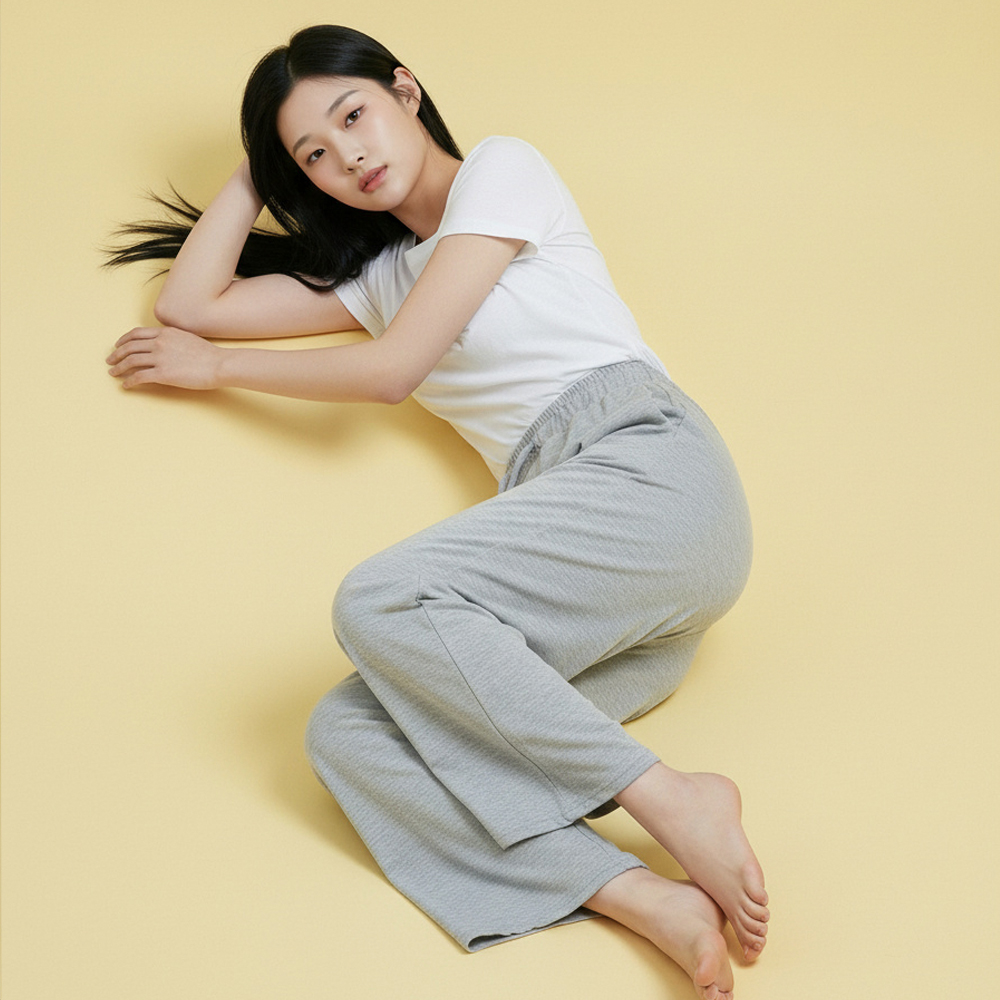 누모 실내복 홈웨어 파자마 와이드팬츠 요가복 냉장고 바지 - 상세 이미지 4