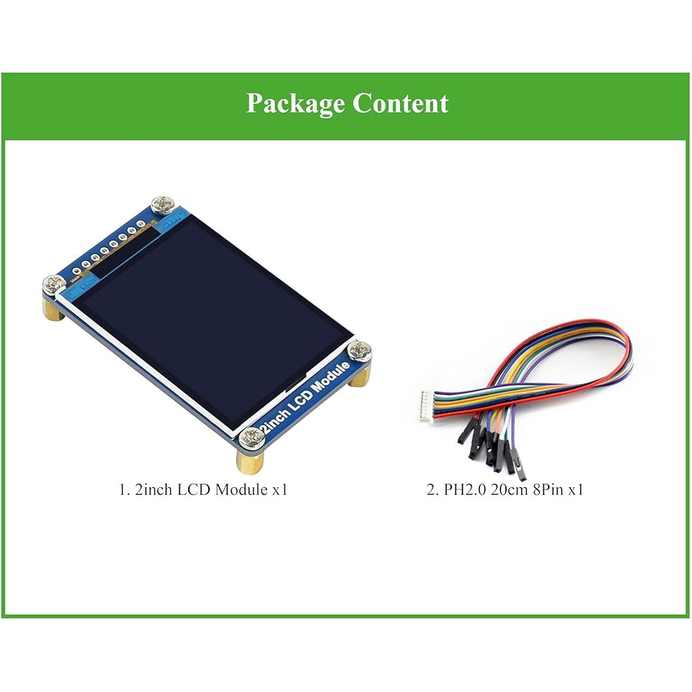 웨이브셰어 2인치 미니 LCD 화면 - 라즈베리 파이 / 아두이노 STM32, 240x320 해상도 IPS 디스플레이, 262K RGB 색상, 내장 ST7789VW 드라이버, SP - 상세 이미지 2