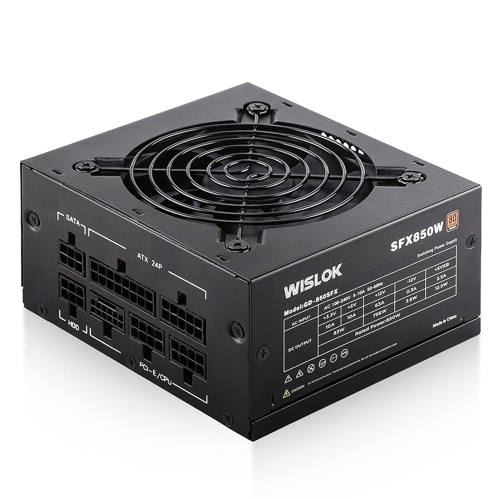 WISLOK 전체 모듈 SFX 전원 공급 장치 850W PSU 유압 베어링 팬 폼 팩터는 RTX 3060 / 4060 4090 그래픽 카드 16P 최신 인터페이스와 호환되는 Min - 상품 이미지