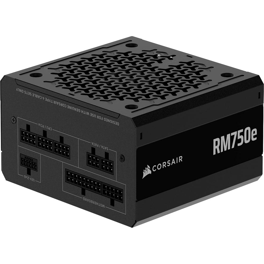 CORSAIR RM750e (2025) 12V-2x6 케이블 u2013 ATX 3.1 및 PCIe 5.1 호환, 사이베네틱스 골드 효율성, 105 C 등급 커패시터, 최신 대기 - 상품 이미지
