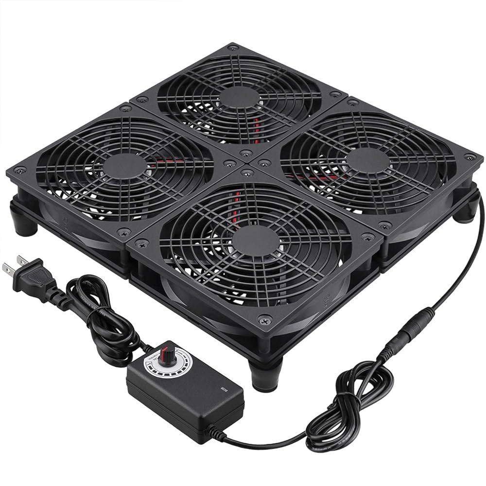 속도 조절 기능이 있는 GDSTIME 라우터 TV 박스 냉각 팬, ASUS GT/RT-AC5300용 182CFM 대형 공기 흐름 냉각, 프레임 - 상품 이미지