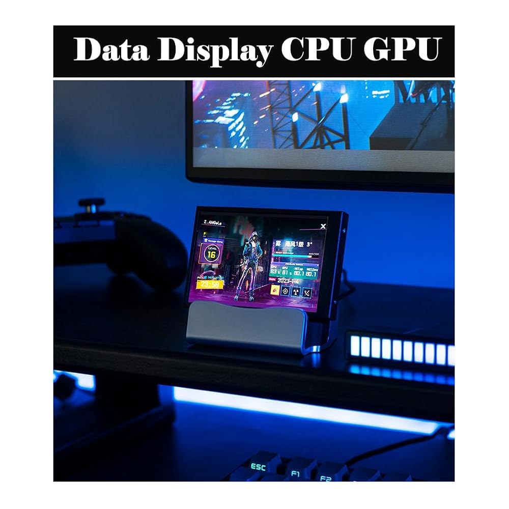 3.5인치 컴퓨터 디스플레이 CPU HDD 데이터 모니터, USB C 인터페이스, 온도 AIDA64용, 밝기 조정, 사용자 지정 가능한 레이아웃 - 상세 이미지 3