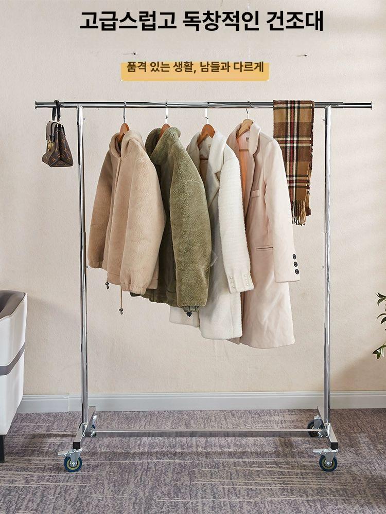 매장용 이동식 의류 행거 바퀴 접이식 옷걸이 랙 의류매장 - 상세 이미지 4