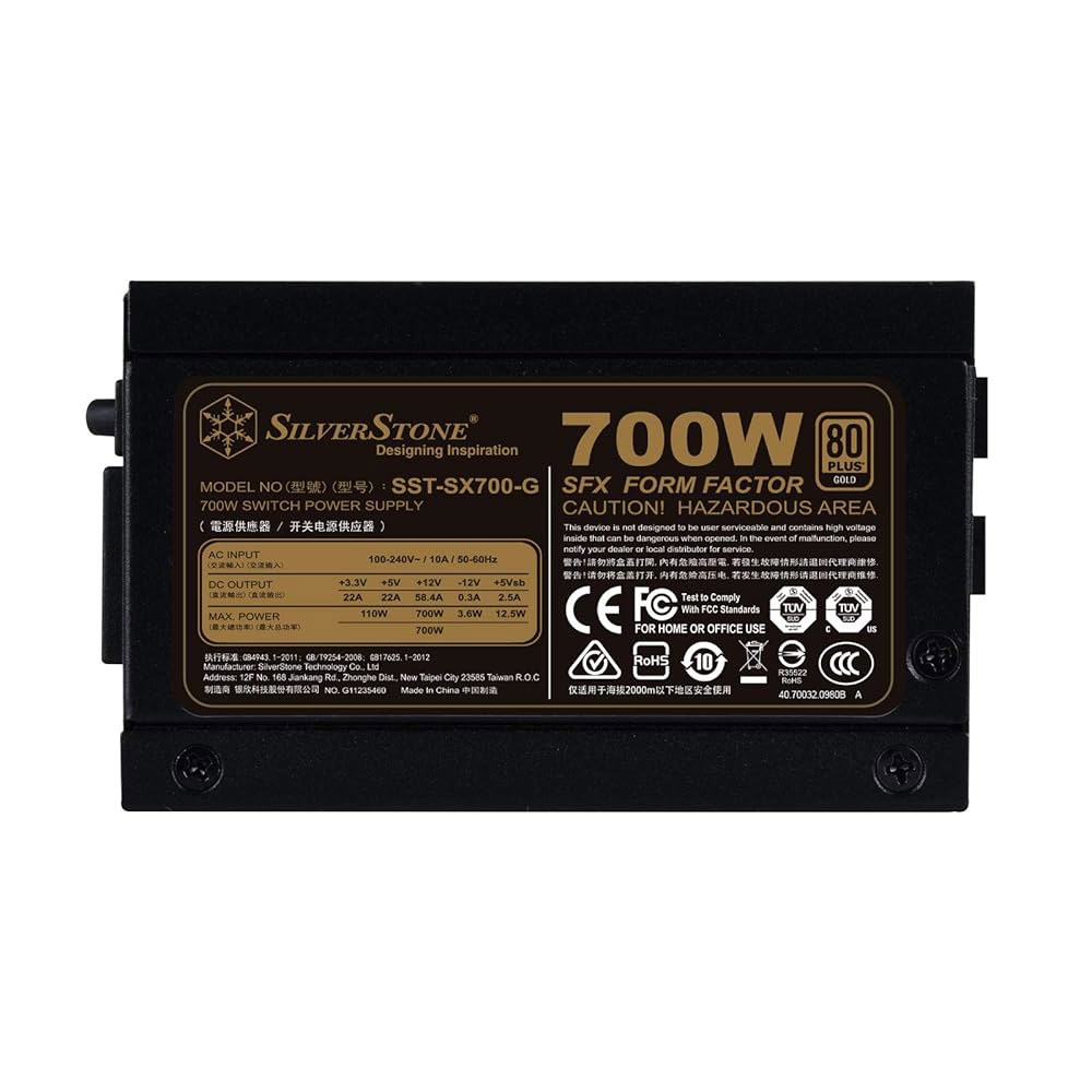 실버스톤 테크놀로지 SST-SX700-G 700W SFX 풀 모듈러 80 플러스 골드 PSU, 개선된 92mm 팬 및 일본식 커패시터. - 상세 이미지 3