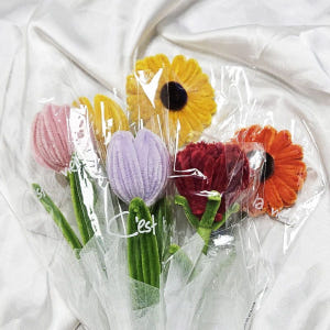 모루꽃 한송이 완제품 튤립 해바라기 뜨개꽃 조화 꽃다발 인테리어 장식 실사용 후기 | 효과 있을까? - 상품 이미지 2