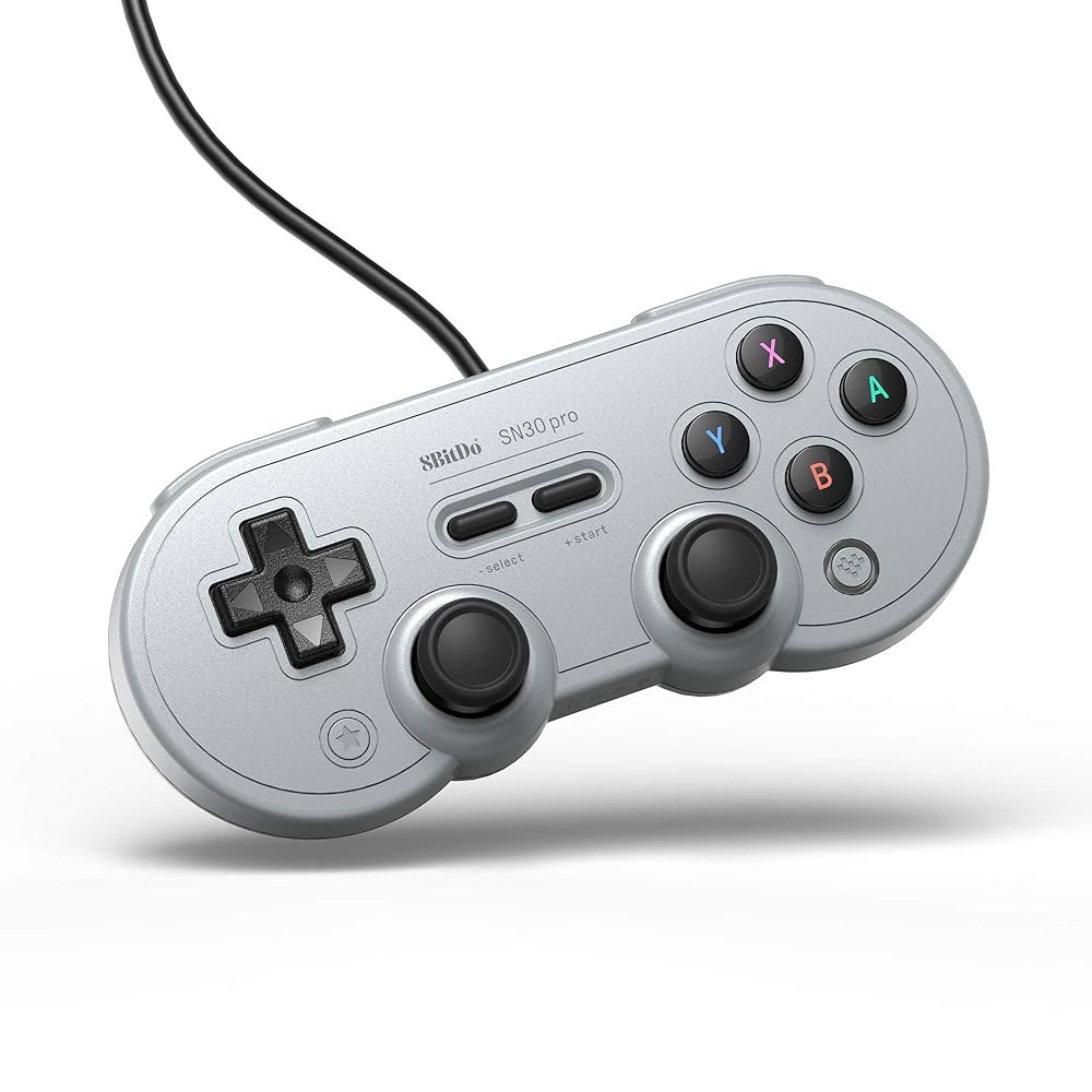 스위치, 윈도우 및 라즈베리 파이용 8Bitdo Sn30 Pro USB 유선 게임패드(그레이 에디션) Gray Edition Gamepad - 상품 이미지