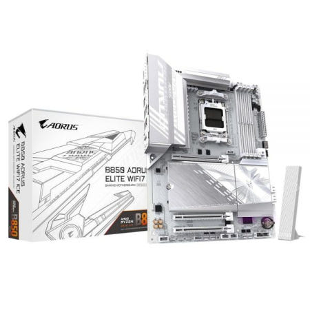 기가바이트 [해외]GIGABYTE B850 AORUS Elite WIFI7 아이스 마더보드 - AMD Ryzen 9000 시리즈 프로세서, 12+2+1 페이즈 디지털 VRM, 최대 5200M