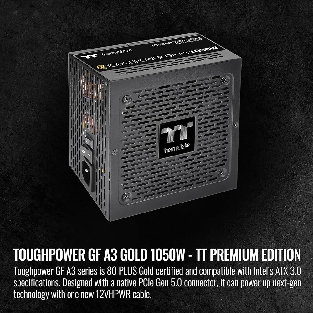 써멀테이크 터프파워 GF A3 1050W, PSU 및 NVIDIA RTX 40 시리즈의 트루 600W 12V WR 커넥터, ATX 3.0 /PCI-E 5.0, 80+ 골드, SLI - 상세 이미지 2