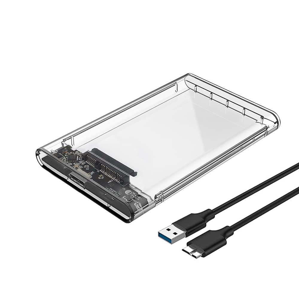 Reletech 2.5인치 외장 하드 드라이브 인클로저, SATA에서 USB 3.1 도구 필요 없음 SSD 및 HDD 9.5mm 7mm 케이스 최대 2TB로 UASP SATA 지원 - 상품 이미지