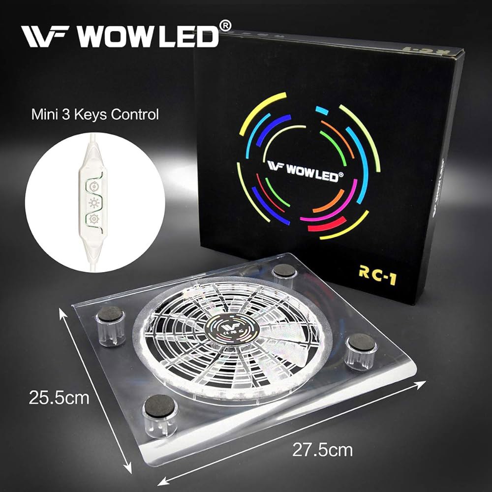 와우LED 쿨링 팬 미니 3키 제어 게이밍 USB RGB LED 쿨러 열 패드 PS4 플레이스테이션 4 Xbox One X 콘솔 노트북 PC CPU 컴퓨터 스트립 라이트 케이스 - 상세 이미지 3