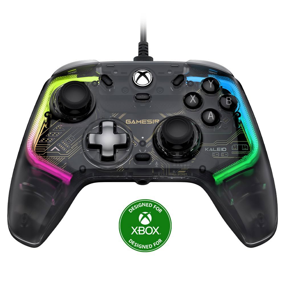 Xbox Series X|S, One, Windows 10 /11 & Steam, 플러그 앤 플레이 게임 패드용 GameSir Kaleid 유선 컨트롤러, 홀 효과 조이스틱 포함 - 상품 이미지