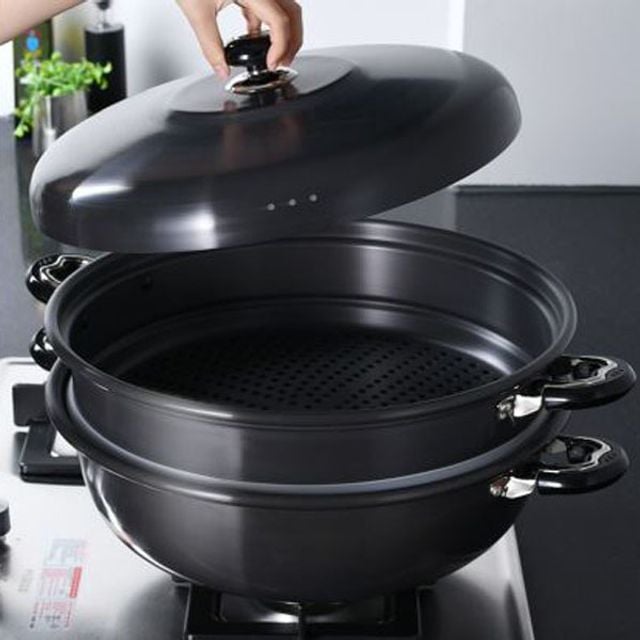 유진 찜냄비 찜솥 찜통 채반 찜기 스티머 2단 34cm - 상품 이미지
