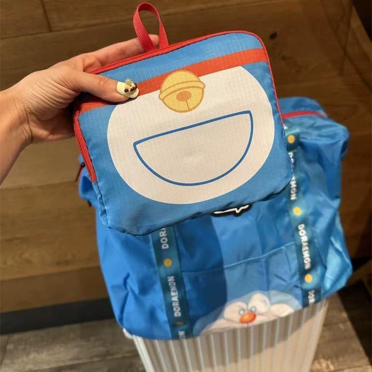 도라에몽 귀여운 대용량 파우치 메이크업 터치업 여행 접이식 보관 비행기 공항 가방 도라에몽 여행용 가방 - 상세 이미지 5