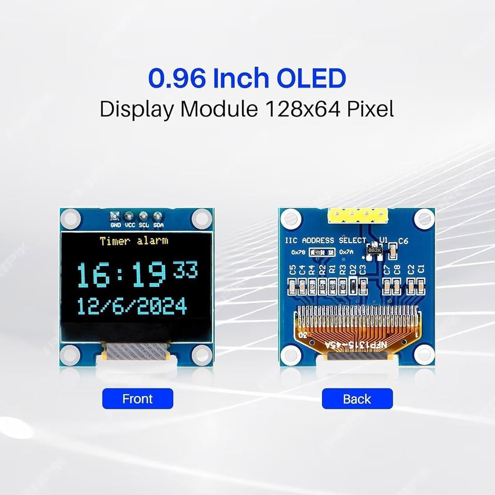 KEAcvise 3pcs 0.96인치 OLED 디스플레이 화면 모듈 - 아두이노 프로젝트용 소형 자체 발광 SSD 1306 i2c 미니 LCD - 상세 이미지 3