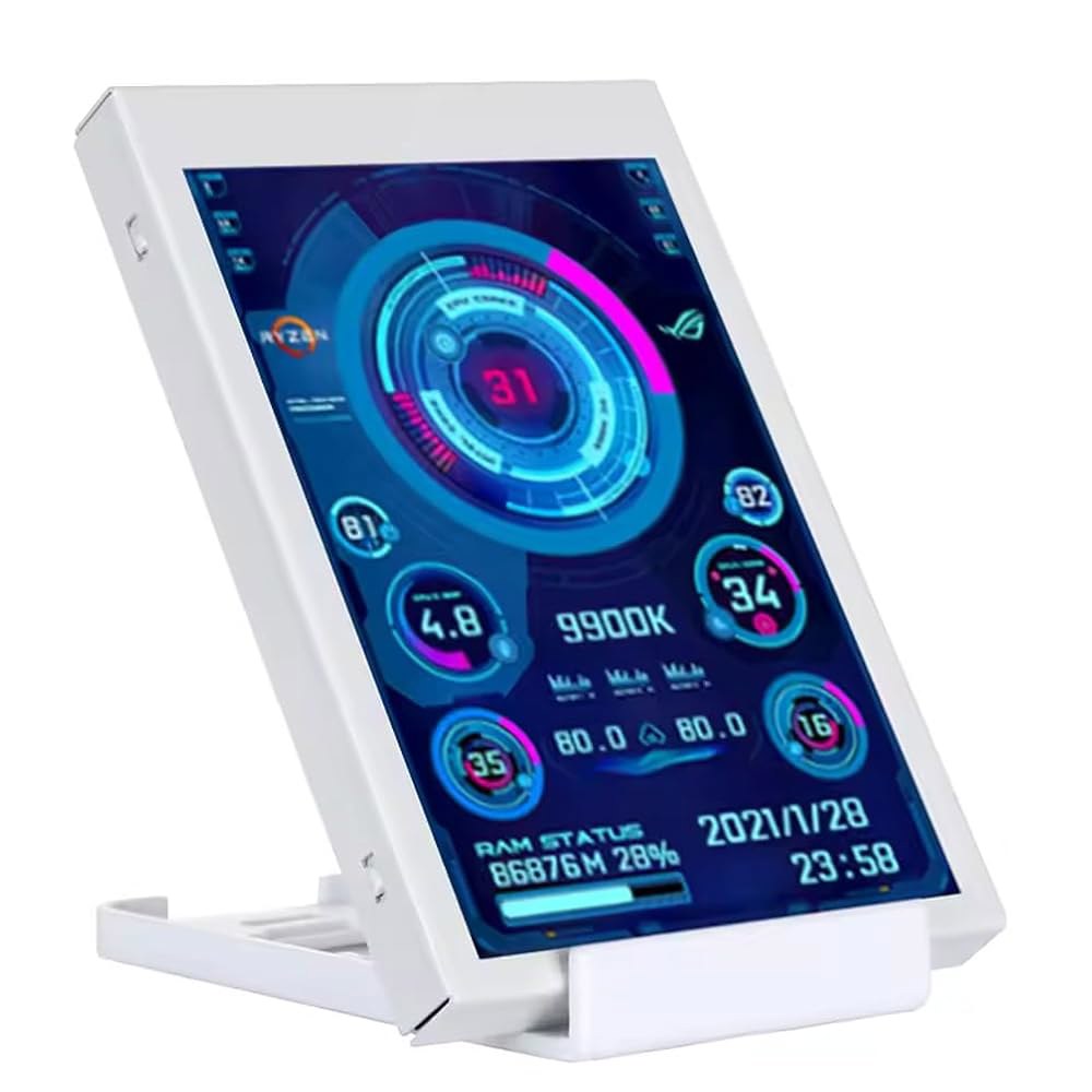 Ukrmon 3.5인치 IPS USB 미니 스크린 AIDA64 PC CPU RAM HDD 데이터 모니터 컴퓨터 온도 디스플레이 타입-C 서브 화이트 - 상세 이미지 2