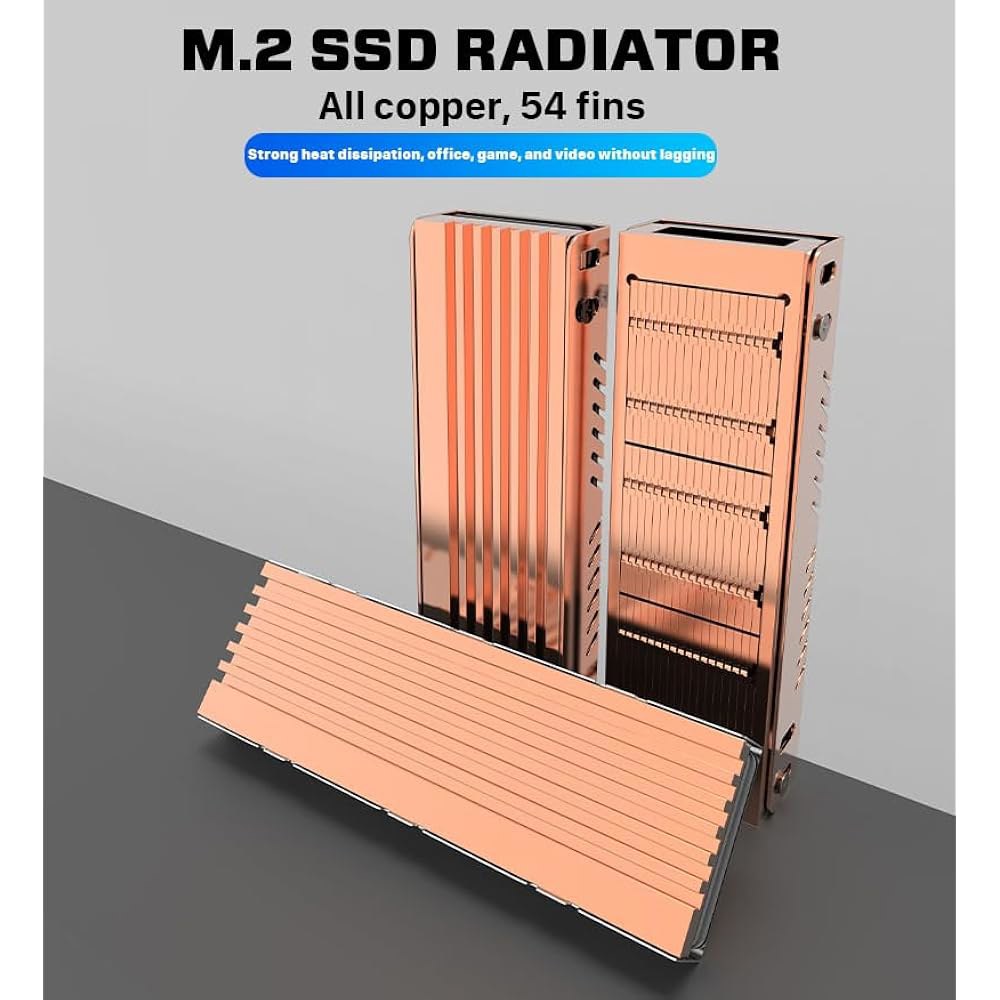퓨어 코퍼 M.2 2280 SSD 히트싱크 하드 드라이브 라디에이터 열 패드를 사용한 효율적인 방열 냉각(모델 3) Model 2 - 상세 이미지 2