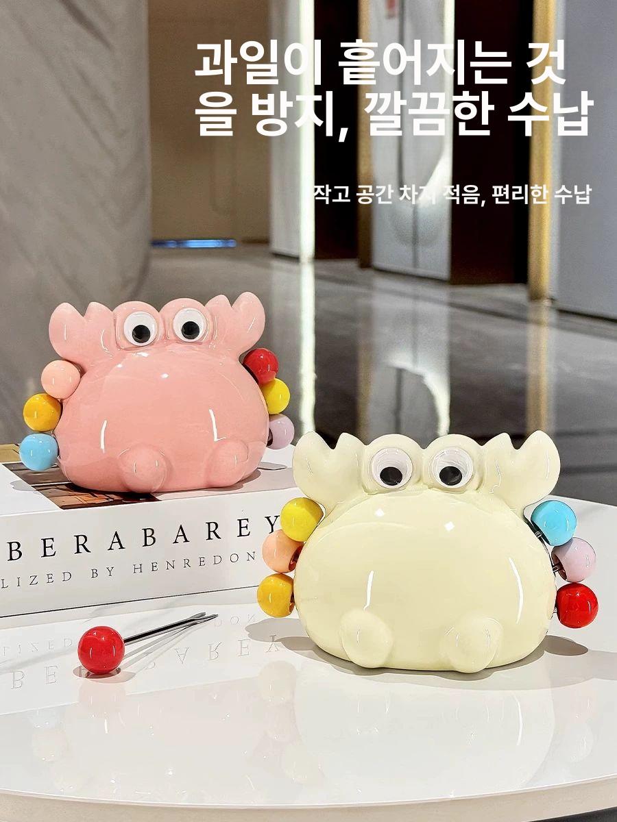 과일포크 세트 스테인리스 안전 과일 꼬치 수납용 포크 밀키화이트 이미지 6