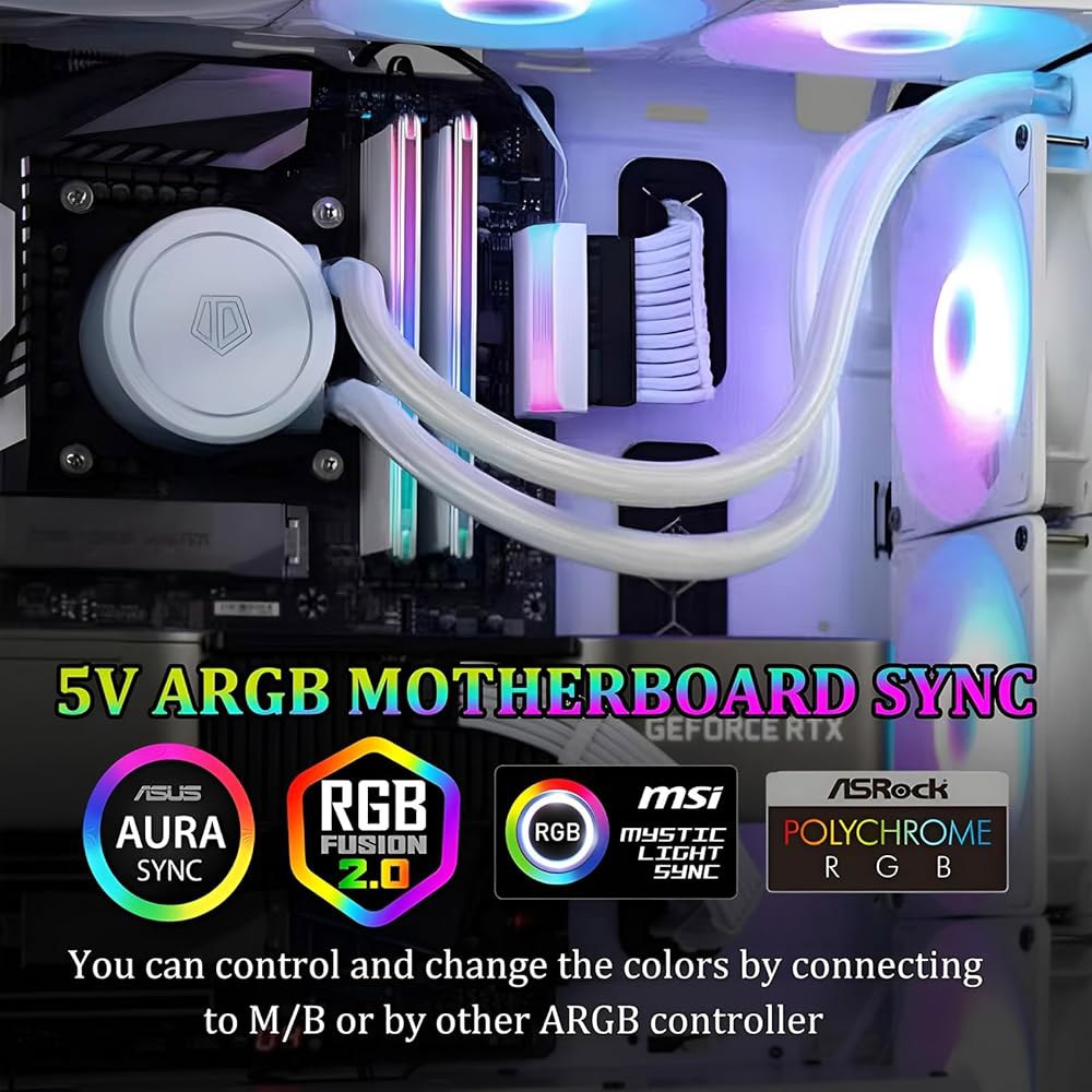 ATX 24핀 90도 전원 커넥터 어댑터 5V 3핀 ARGB 레인보우 암수 공급 장치용 - 흰색 - 상세 이미지 3