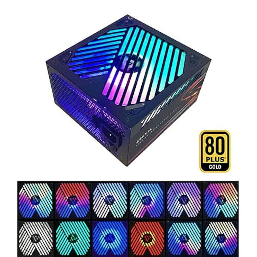 Apevia ATX-PM1000W 프리미어 1000W(PCIe 5.0 및 5세대 12V WR 케이블 없음) 80+ 골드 액티브 PFC ATX 반모듈러 게이밍 전원 공급 장치(366 - 상세 이미지 2