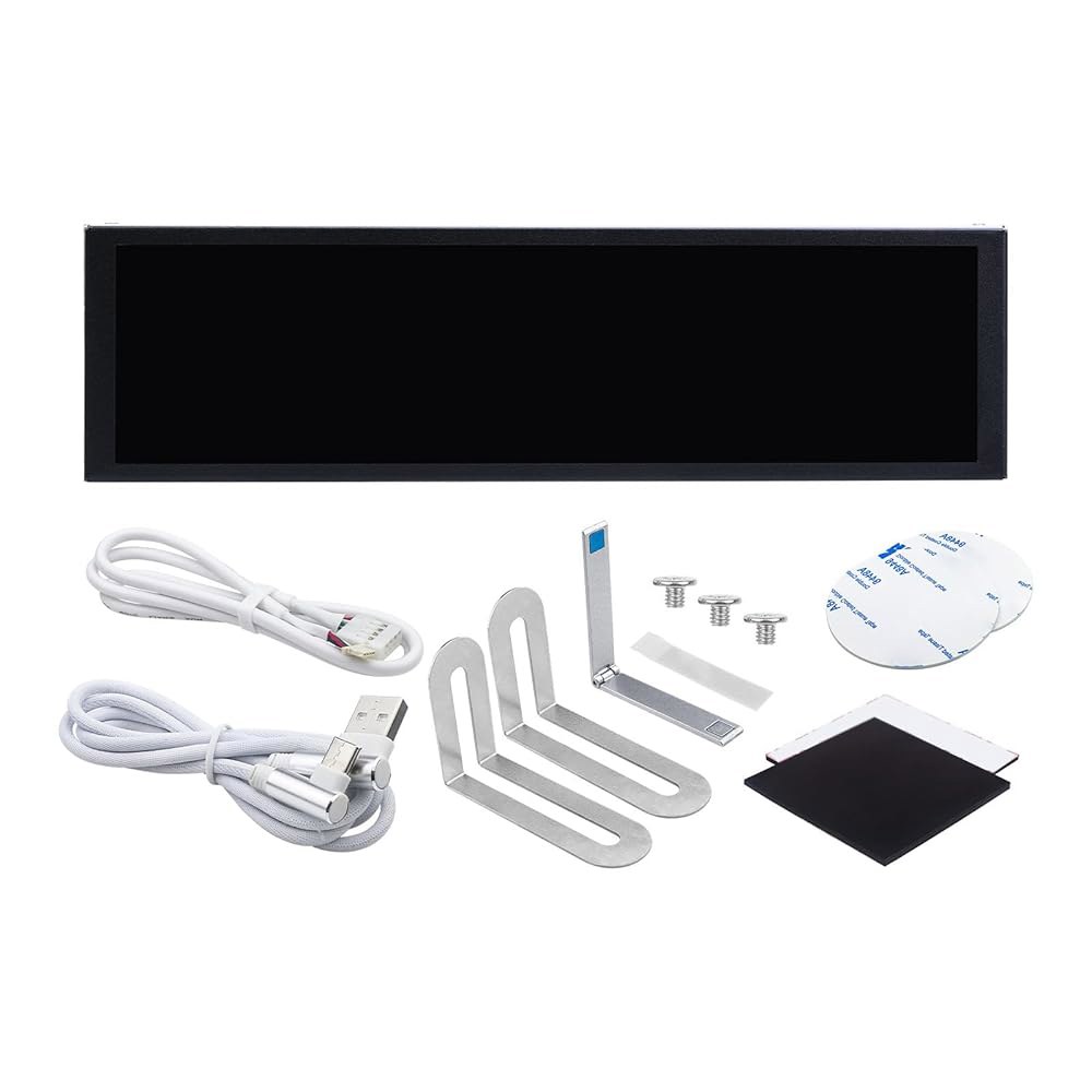 Ouxuefen 9.2인치 USB 보조 화면, 휴대용 확장 대화형 터치 패널 데스크톱 모니터 레이아웃 알루미늄 수납 데스크탑 컴퓨터용 Black - 상품 이미지