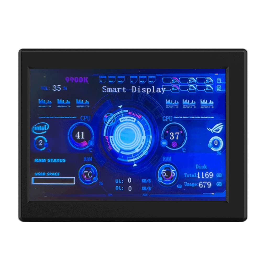 디오체 LCD 화면 내부 PC 케이스 3.5인치 스마트 보조 온도 디스플레이 컴퓨터 모니터 미니 USB 타입 C 화면(블랙) - 상품 이미지