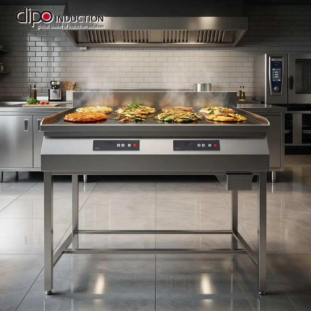 전기그리들 업소용 인덕션 디포 900 2구 고급 부침기 부침개 그릴 철판 7KW - 상품 이미지