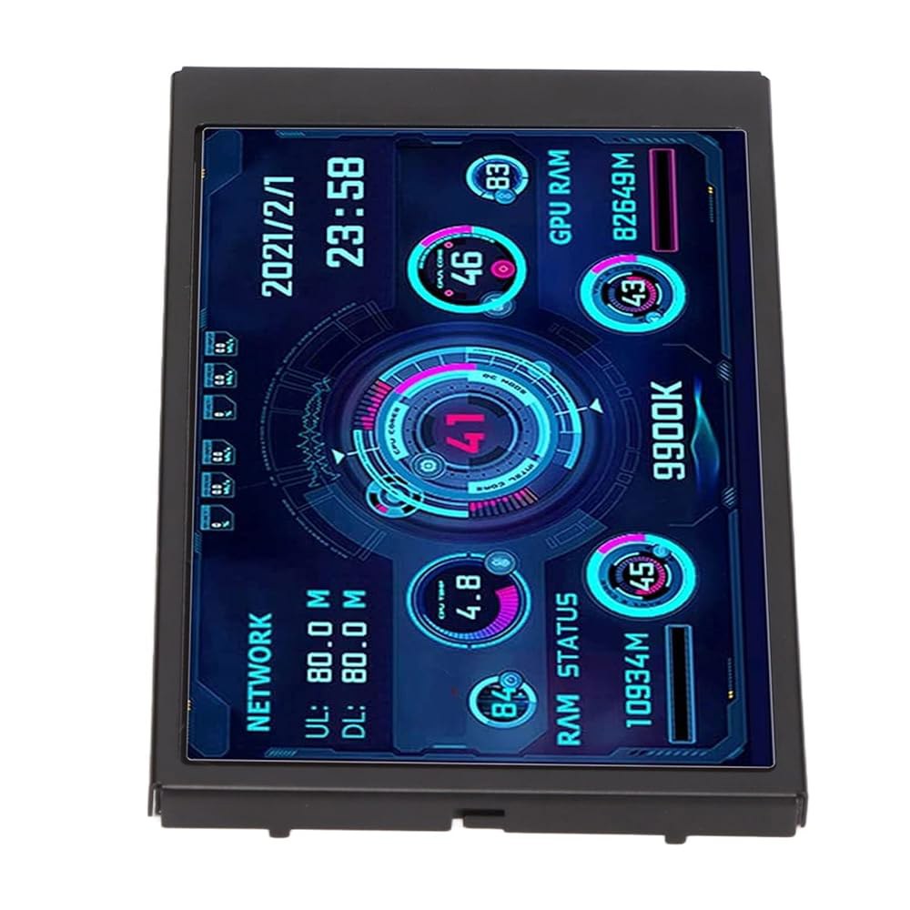 LICAVEY 휴대용 모니터, 3.5인치 USB 미니 화면, CPU 하드웨어 온도 모니터 타입 C 서브 컴퓨터 케이스용 AIDA64 PC 디스플레이 네트워크 표시 - 상세 이미지 3