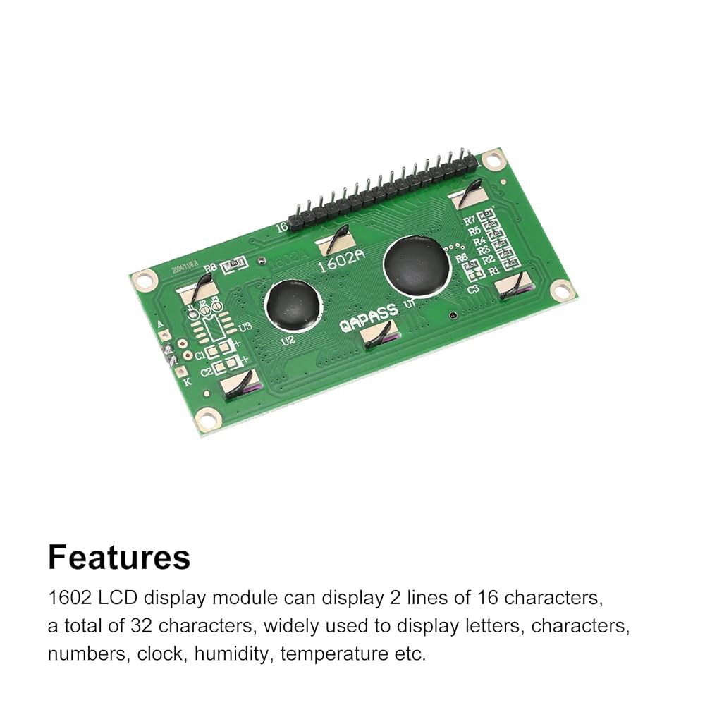 MECCANIXITY 5Pcs LCD 1602 디스플레이 모듈 5V(16핀 포함), 회색 화면 백라이트 16x2 인터페이스 어댑터 72x24mm 72x24mm Blue 3 - 상세 이미지 3
