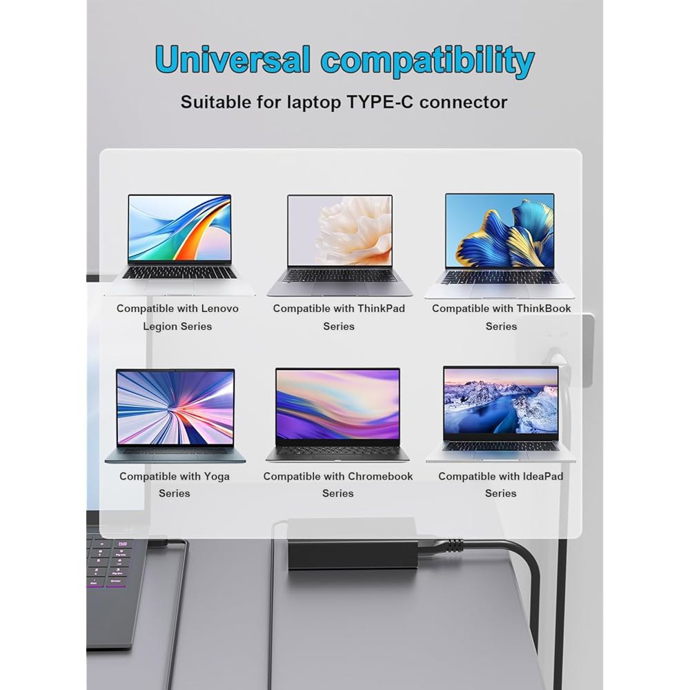 HSXIRQA 새로운 슬림 140W USB-C AC 충전기, 레노버 프로 7 9, 요가 9 7i 9i, 레지옹 5 5i 7i, 씽크패드 Z16, 노트북 타입 C 전원 어댑터와 호환 - 상세 이미지 3
