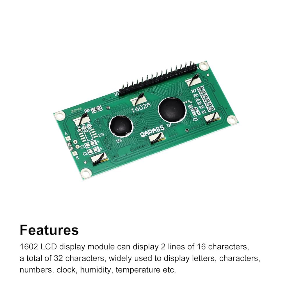 MECCANIXITY 5Pcs LCD 1602 디스플레이 모듈 5V(16핀 포함), 블루 화면 백라이트 16x2 인터페이스 어댑터 72x24mm 72x24mm Blue 3 - 상세 이미지 3