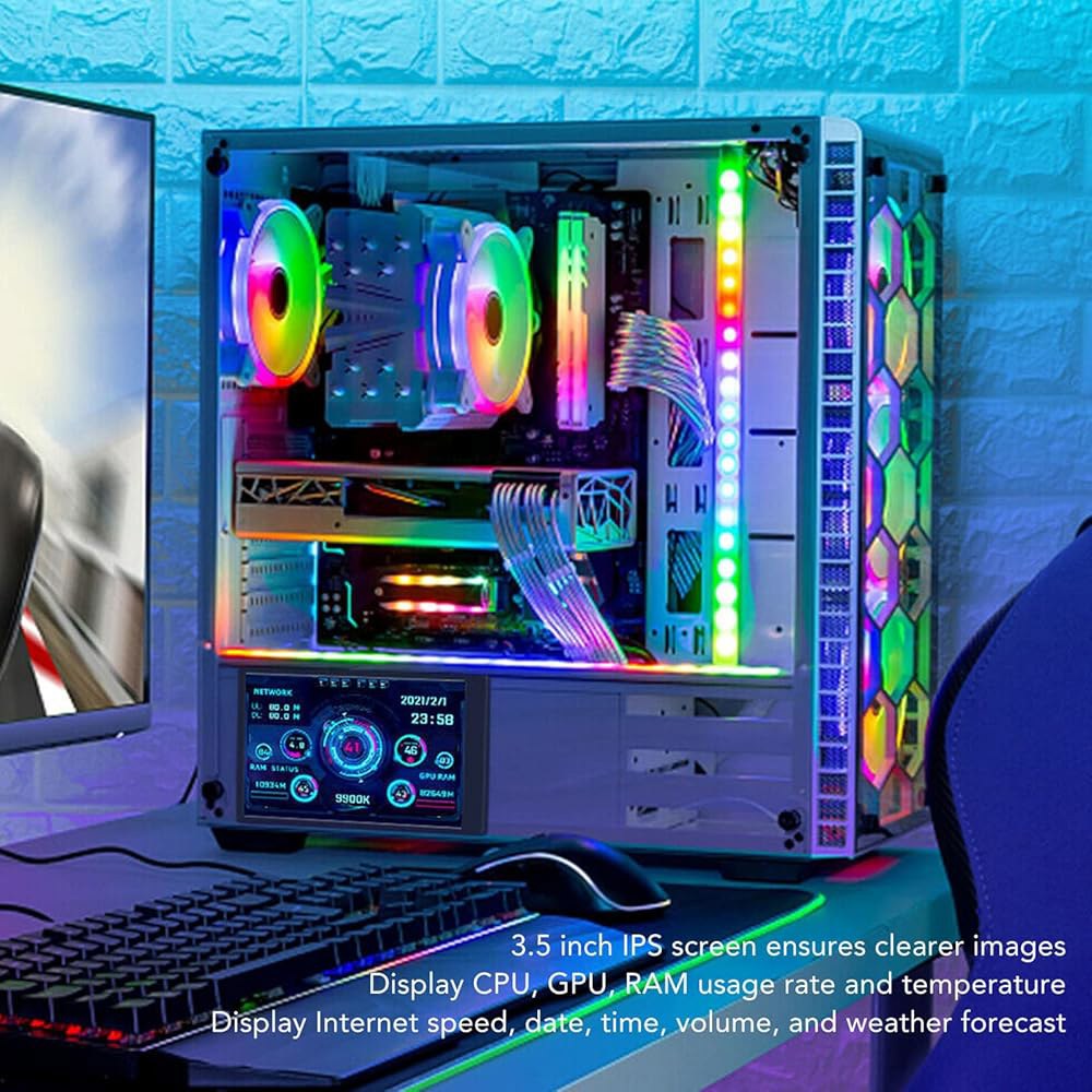 5인치 컴퓨터 온도 모니터, 리눅스 윈도우용 AIDA64 PC CPU RAM 데이터 ARGB 케이스 보조 화면용 표시, IPS USB 미니 화면 - 상세 이미지 2