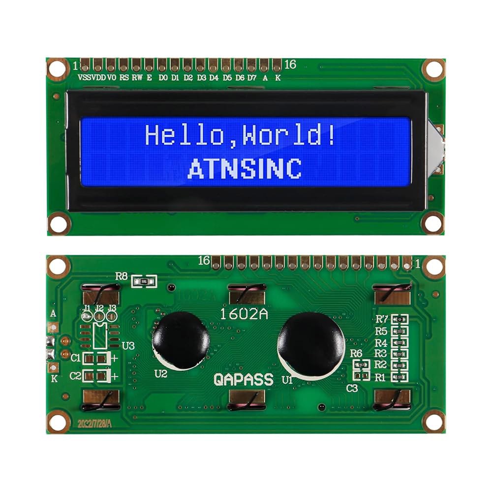 QCCAN 4팩 1602 LCD 디스플레이 모듈 I2C 블루 스크린 백라이트 16x2 캐릭터 IIC 직렬 인터페이스 어댑터, 아두이노 DIY 프로젝트 IoT와 호환됨 - 상세 이미지 2