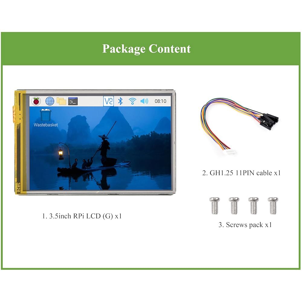 3.5인치 저항형 터치 디스플레이, Pi 5 /4B /3B + /Pico W 2W /ESP32, IPS LCD 화면, 320 480 해상도, 262K 컬러, 피고 핀 헤더 및 GH - 상세 이미지 3