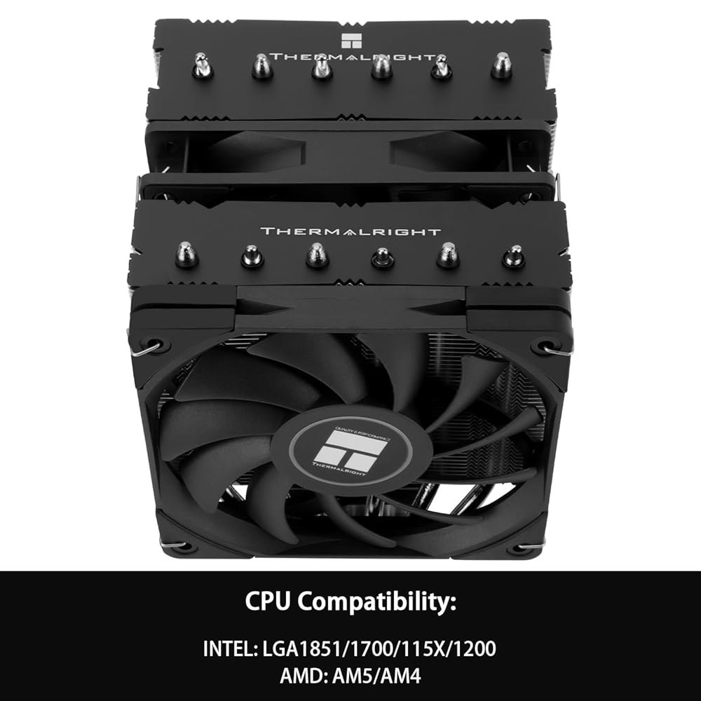 Thermalright Royal Knight 120 SE CPU 쿨러, 단 155mm 높이, 듀얼 타워 PWM 팬 TL-C12B V2 및 TL-C12015B, 히트 파이프 6개, - 상세 이미지 3