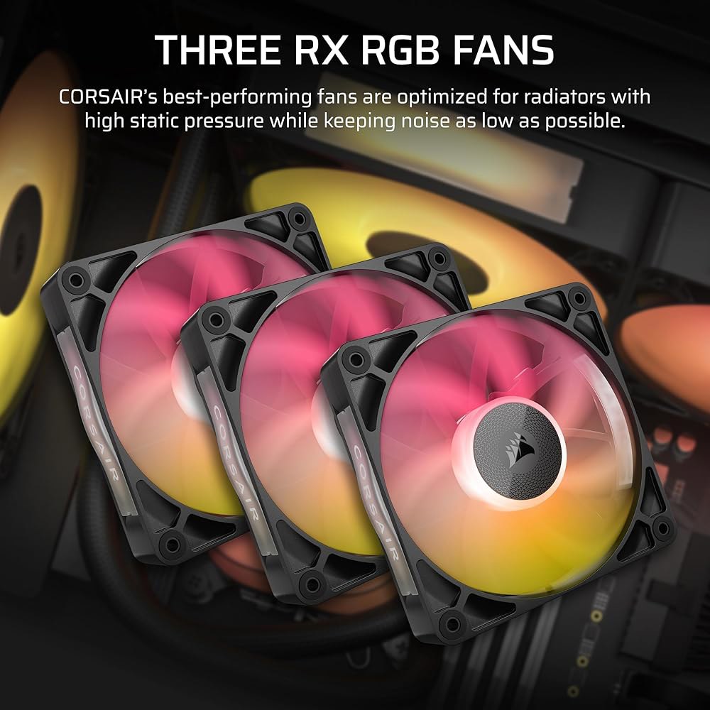 CORSAIR iCUE 링크 타이탄 360 RX LCD 액체 CPU 쿨러 u2013 360mm AIO 저소음 플로우드라이브 냉각 엔진 인텔 LGA 1851/1700, AMD AM5 - 상세 이미지 3