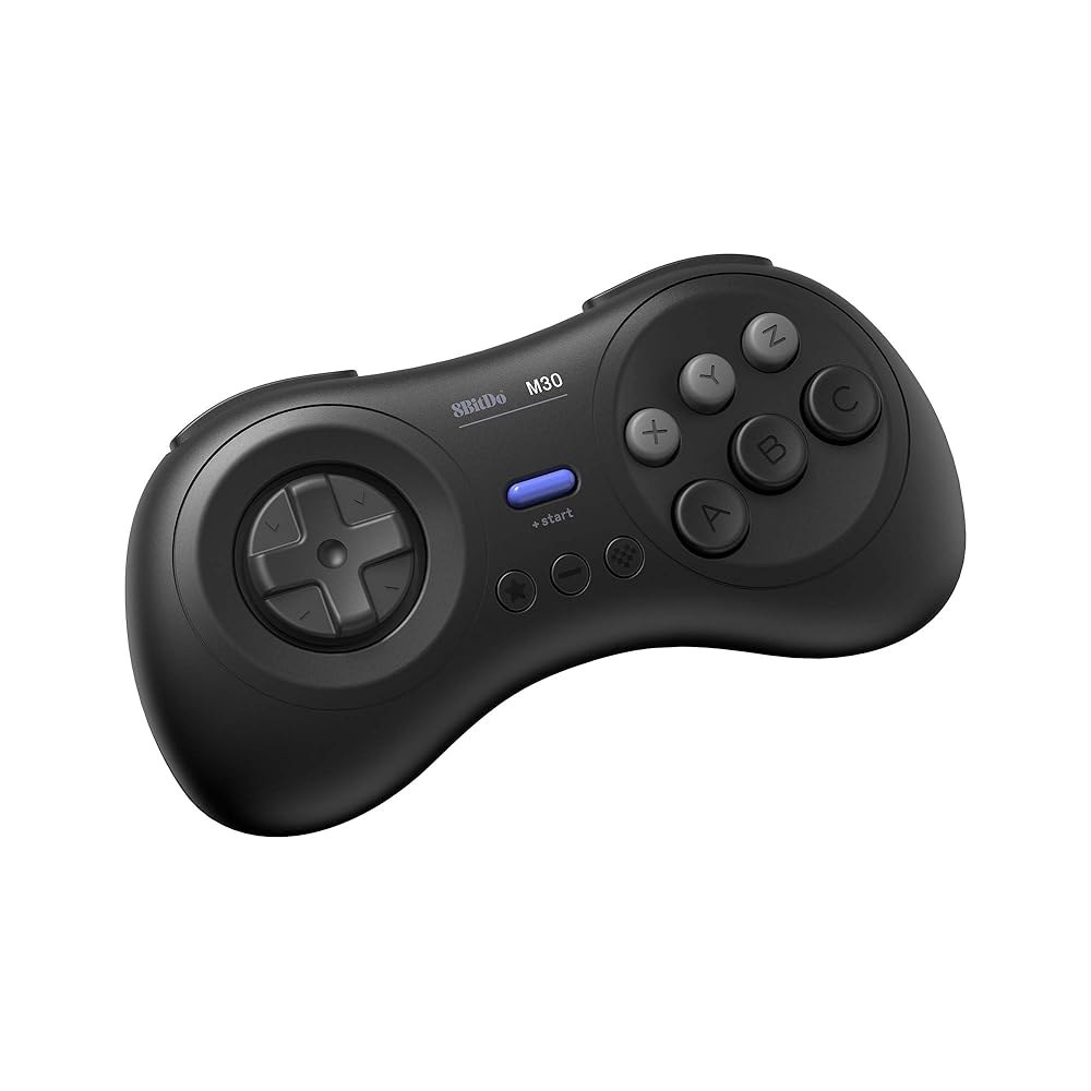 스위치, 윈도우 및 안드로이드용 8Bitdo M30 블루투스 컨트롤러, SEGA u2019s 클래식 게임용 6버튼 레이아웃(블랙) Black - 상품 이미지