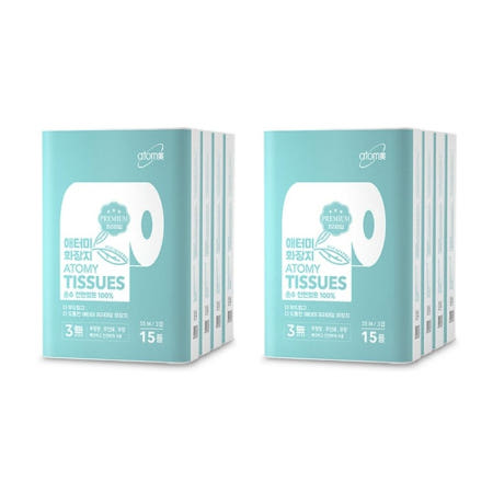애터미 프리미엄 화장지 에터미 애토미 휴지 더 두꺼운 120롤 (15개 8세트)