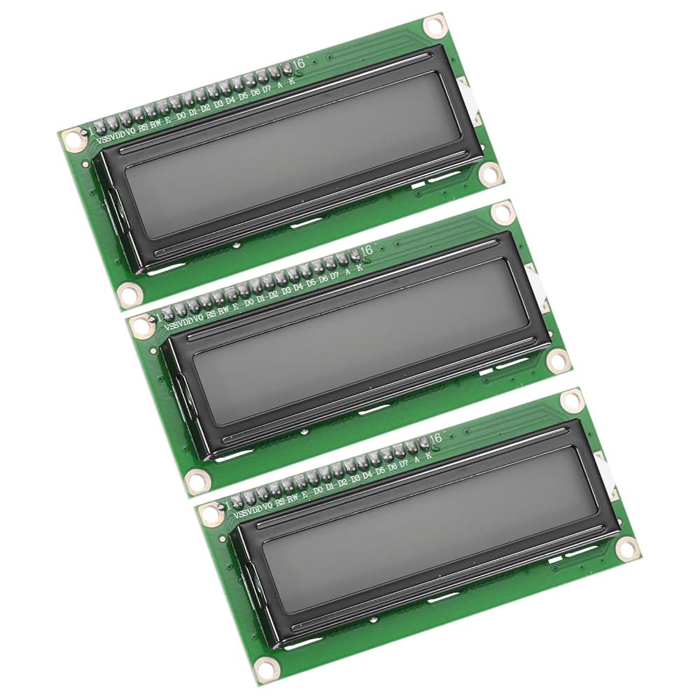 MECCANIXITY 3Pcs LCD 1602 디스플레이 모듈 5V(16핀 포함), 회색 화면 백라이트 16x2 인터페이스 어댑터 72x24mm 72x24mm Blue 3 - 상품 이미지